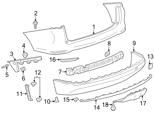 Bumper & Components - Rear Reflector Diagram for 84306359