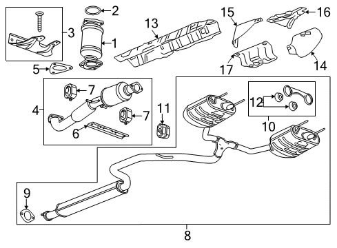 2013 Buick LaCrosse Exhaust Components Converter Gasket Diagram for 13293994