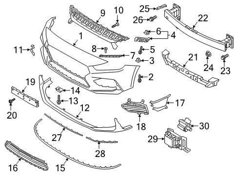 2019 Hyundai Elantra GT Automatic Temperature Controls Bracket-Front Bumper Side, LH Diagram for 86513G3000