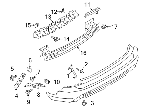 2022 Ford Escape Bumper & Components - Rear DEFLECTOR Diagram for LJ6Z17779B