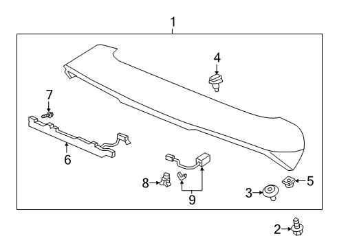 2022 Honda Passport Rear Spoiler TUBE ASSY., T/G Diagram for 76864TGSA01