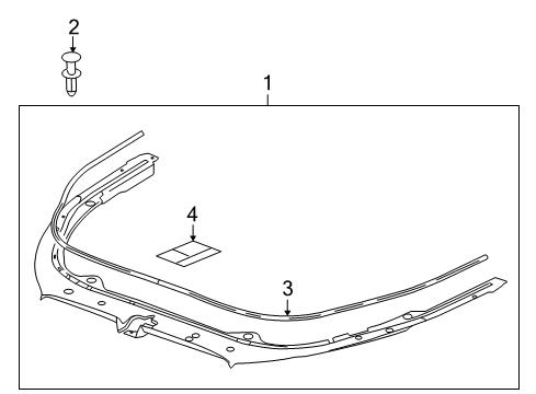 2014 Buick LaCrosse Splash Shields Sight Shield Diagram for 90922525