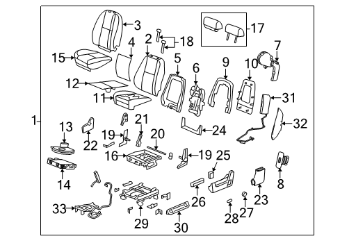 2014 GMC Sierra 3500 HD Heated Seats Seat Heat Switch Diagram for 25818781