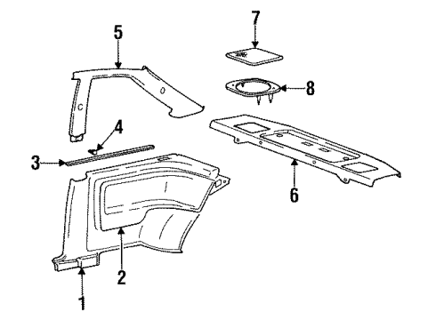 1993 Hyundai Scoupe Quarter Panel Trim Trim Assembly-Center Pillar Upper LH Diagram for 8583023200AQ