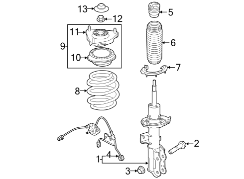 Struts & Components - Front INSULATOR ASSY-STRUT Diagram for 54610GI000