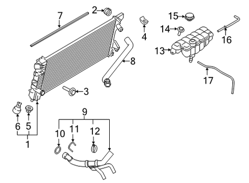 Radiator & Components HOSE - RADIATOR Diagram for ML3Z8260D