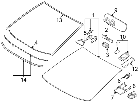 Lane Departure Warning Park Sensor Diagram for 89341K0060D4