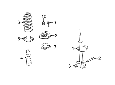 2010 Nissan Maxima Struts & Components - Front Bolt-Knuckle Arm Diagram for 40056JA000