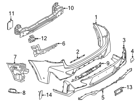 2022 BMW X4 Bumper & Components - Rear REFLECTOR RIGHT Diagram for 63148083836