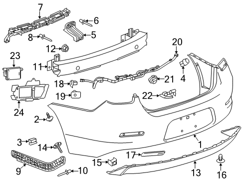 2015 Chevrolet Malibu Rear Bumper Reflector Diagram for 20998413