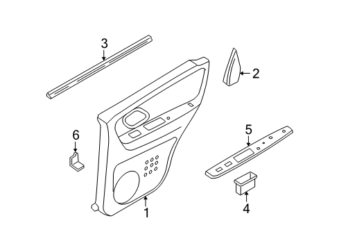 2005 Mercury Mariner Interior Trim - Rear Door Armrest Pad Diagram for 5E6Z7827541AAA
