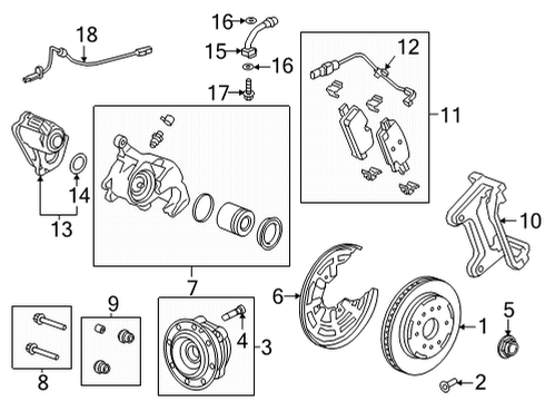 Rear Brakes Hub Assembly Seal Diagram for 84080139