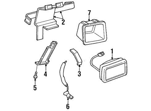 1991 Jeep Wrangler Fog Lamps Fog Lamp Diagram for 55054739