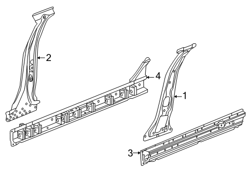2020 Chevrolet Malibu Center Pillar & Rocker Center Pillar Reinforcement Diagram for 23402531