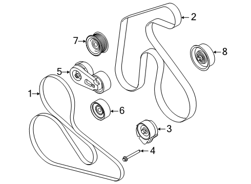 2021 Ford Mustang Belts & Pulleys Serpentine Belt Diagram for FR3Z8620B