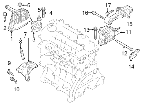 Engine & Trans Mounting Bracket Assembly-Transmission MTG Diagram for 21830BY000