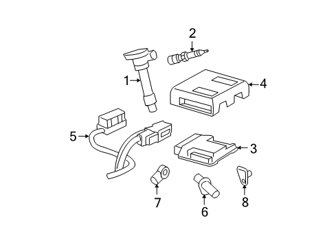 2008 Chevrolet Equinox Ignition System Spark Plug Diagram for 19300872