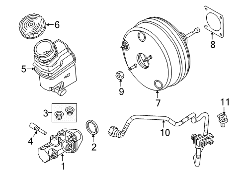 2015 Ram ProMaster City Dash Panel Components Brake Master Cylinder Diagram for 68269712AA
