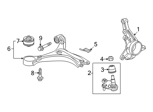 2019 Acura ILX Front Suspension Components, Lower Control Arm, Stabilizer Bar Bolt, Flange (16X94) Diagram for 90116TR7A00
