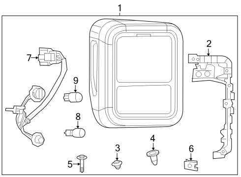 2021 Jeep Gladiator Combination Lamps Tail Diagram for 68336577AF