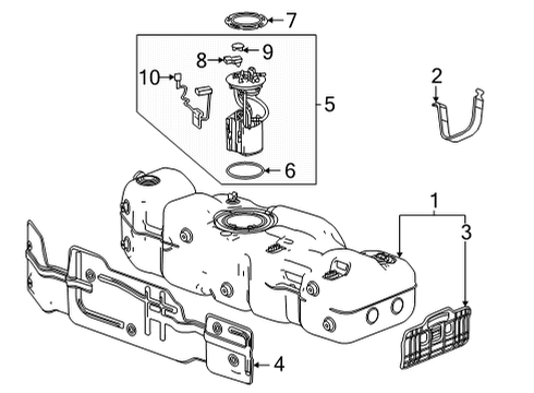 2022 Cadillac Escalade ESV Fuel System Components Side Shield Diagram for 84449894