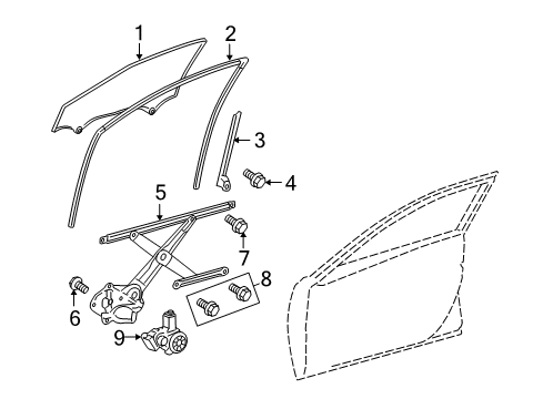 2015 Toyota Venza Front Door Run Channel Diagram for 681410T010