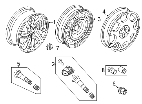 Wheels Wheel, Alloy Diagram for LC5Z1007A