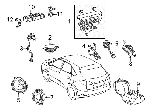 2010 Lexus RX350 A/C & Heater Control Units Receiver Assy, Radio Diagram for 861200E550