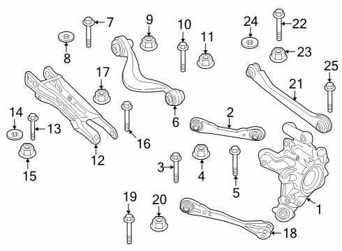 2021 BMW X3 Rear Suspension Components, Lower Control Arm, Upper Control Arm, Ride Control, Stabilizer Bar Eccentric Bolt Diagram for 33306793792