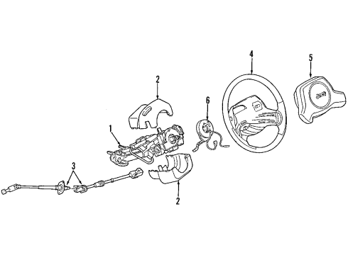1997 GMC K1500 Suburban Steering Column, Steering Wheel & Trim, Shroud, Switches & Levers Intermediate Shaft Diagram for 52079010AG
