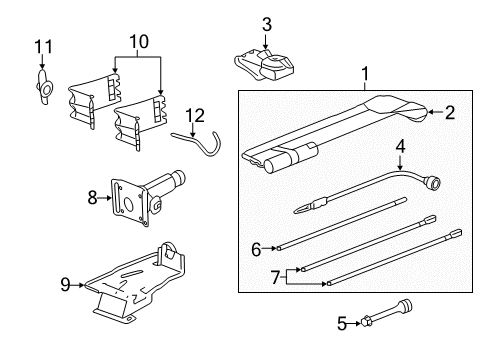 2013 GMC Sierra 2500 HD Jack & Components Tool Kit Retainer Diagram for 11610693