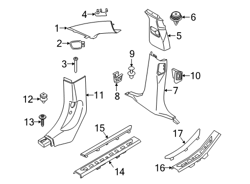 Interior Trim - Pillars Insert, Entry, Front Diagram for 51477442142