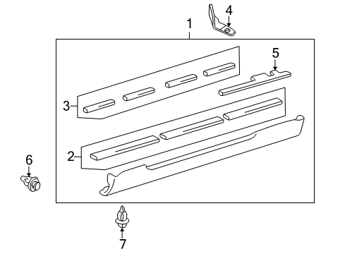 2002 Lexus SC430 Exterior Trim - Pillars, Rocker & Floor Moulding, Rocker Panel, RH Diagram for 7585124071A0