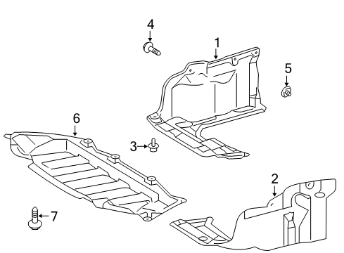 2009 Toyota Corolla Splash Shields Under Cover Diagram for 5144212230