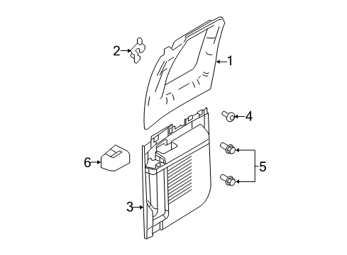 2016 Ford F-250 Super Duty Interior Trim - Rear Door Trim Bezel Diagram for 7C3Z2860220AA