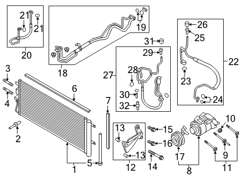 2017 Lincoln MKZ A/C Condenser, Compressor & Lines AC Tube Diagram for HP5Z19A834C