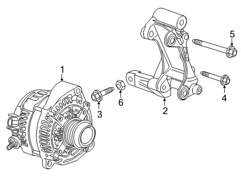 2019 Chevrolet Camaro Alternator Bracket Diagram for 12700972