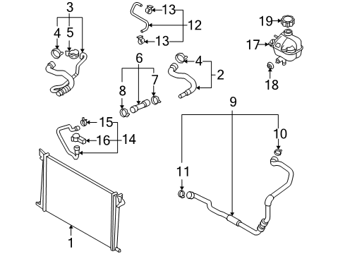 2014 Mini Cooper Radiator & Components Spring Ring Shell Diagram for 64213405930