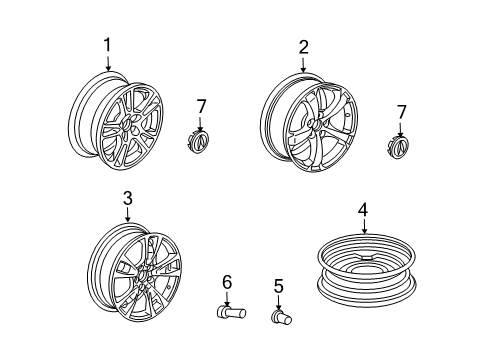 2012 Acura TL Wheels Cap Assembly, Aluminum Wheel Center Diagram for 44732TK4A20