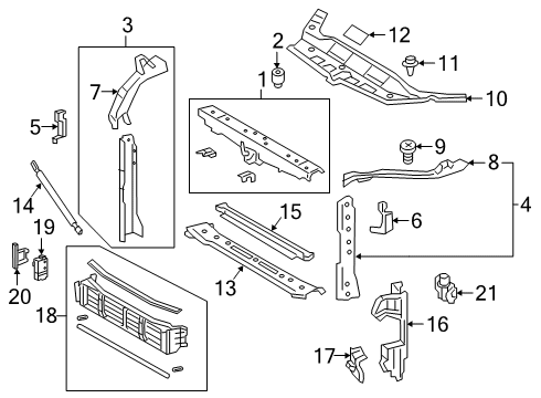 2020 Toyota Avalon Automatic Temperature Controls Lower Tie Bar Diagram for 5710406060