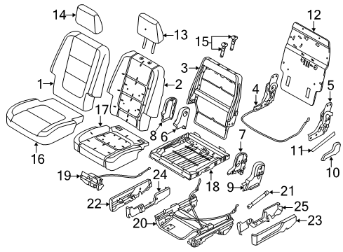 2015 Ford Explorer Second Row Seats Seat Back Panel Diagram for BB5Z7860508D