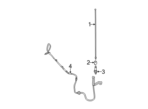 2002 Ford Explorer Antenna & Radio Bezel Diagram for 1L2Z18922AA