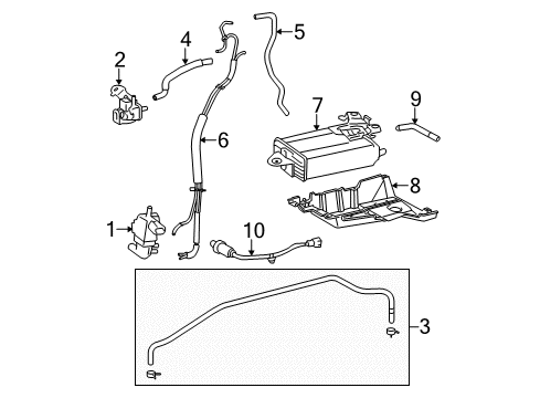 2018 Toyota Sienna Emission Components Vapor Canister Diagram for 7774008080