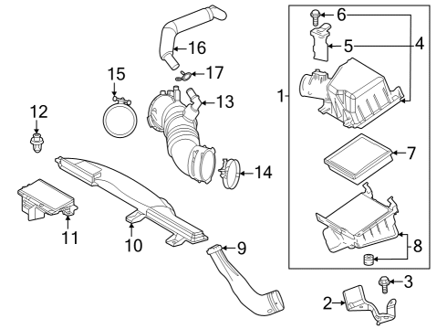 Powertrain Control Inlet Hose Clamp Diagram for 9611110730