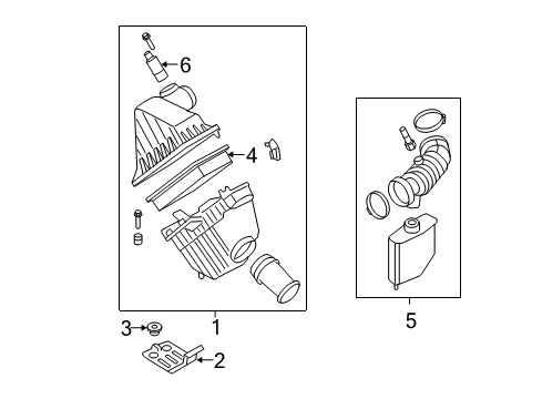 2006 Mercury Montego Filters Air Hose Diagram for 6F9Z9B659A
