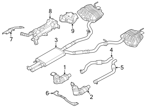 2020 Ford Police Interceptor Utility Exhaust Components Front Pipe Diagram for L1MZ5G203R