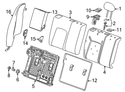 2021 Chevrolet Trailblazer Rear Seat Components Armrest Bracket Diagram for 42695389