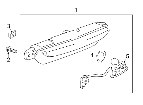 2016 Cadillac CT6 Backup Lamps Back Up Lamp Assembly Diagram for 23354781