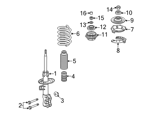 2020 Honda Fit Struts & Components - Front Nut, FR. Damper Diagram for 90215TM6003