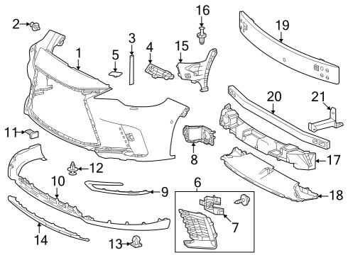 Bumper & Components - Front Mount Bracket Diagram for 521020E010